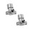 2Pièces Valve Mélangeuse Eau Chaude Froide Aluminium Durable Argent 5