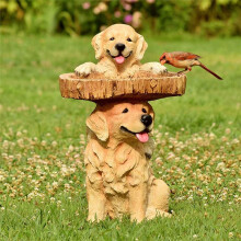 Resin Sculpture Bird Feeders, Carved Resin Bird Bath,Outdoor Home Crafts Resin Yard Lawn Decorations Decor Sculpture A
