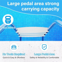 3PCS Universal Swimming Pool Ladder Steps, Swimming Pool Replacement Ladder Steps,with Stainless Steel Bolts