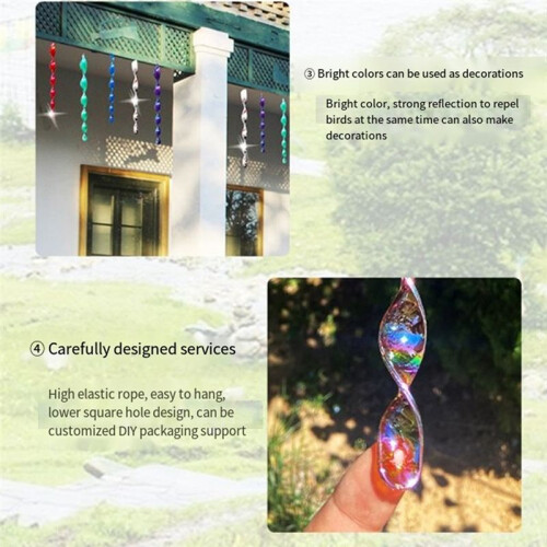 Silver 30cm Bird Repellent Reflex Startle Stick - Decorative Rotating Control - Keep Birds Away 2
