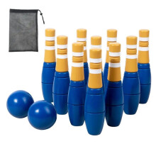 Jouets de Bowling en Bois pour L'Intérieur et L'Extérieur Ensemble de Bowling pour Enfants Jouet Interactif