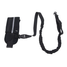 Correa de cintura para perro con bolsillo de cremallera, reflectante, negro