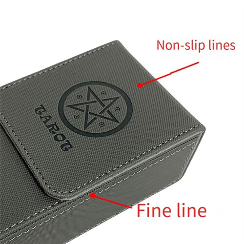 Black Red Pattern Tarot Card Storage Box PU Leather Game Poker Deck Card Frame 2