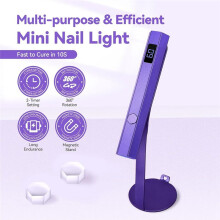 Luz UV Magnética de Mano para Uñas: Secador de Uñas UV de Curado Rápido Estampador de Uñas Soporte Magnético LCD Inalámbrico de Mano
