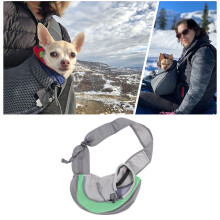 grün S PU Leder Nylon Haustier Sling Träger