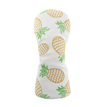 Wood Cover PU Leather Cute Pineapple Pattern Club Cover for Driver Fairway Hybrid Protector Wood Covers A