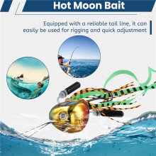 Hot Moon Bait Round Moon Bait Slow Shake Iron Plate Lead Silica Gel Tail Wire Sea Fishing Luya Bait Snakefish Codfish A