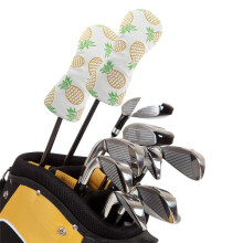 Wood Cover PU Leather Cute Pineapple Pattern Club Cover for Driver Fairway Hybrid Protector Wood Covers A