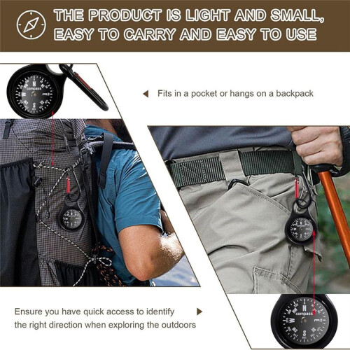 Pocket Compass, Portable Compass Keychain, Upgraded  Compass with Waterproof Function 2