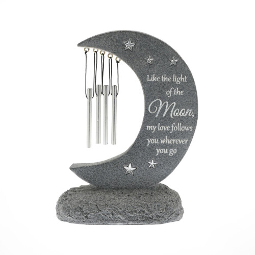 Celebrations Thoughts Of You Graveside Stone Moon Windchime 22cm