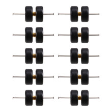 5 Paar 1/64 Räder und Reifen 11mm Gummireifen Felgen CE28  LMR FUCHS Teile für 1:64 HW Diecast Automodelle