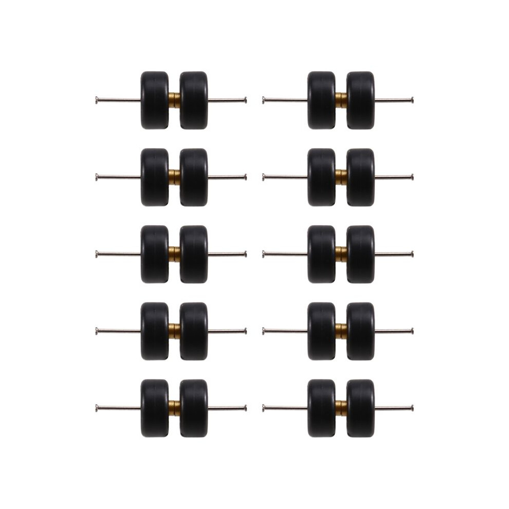 5Pair 1/64 Wheels And Tires 11Mm Rubber Tyres Rims Ce28 Lmr Fuchs Parts For 1:64 Hw Diecast Car Models Black/Golden 4712970586304