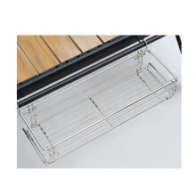 Cesta Plegable de Acero Inoxidable para Mesa Auxiliar, Organizador Portátil para Barbacoa en la Playa o en el Patio.