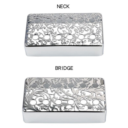 2 St. Humbuckerskydd för Bleckblåsgitarr med Elegant Blommönster i Metall för Elgitarr 2