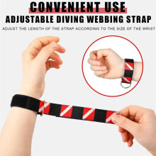 6 Pack Scuba Diving Wrist Strap Adjustable Wristband with D Ring Sticky Suitable for Underwater Dive Lights, Flashlights