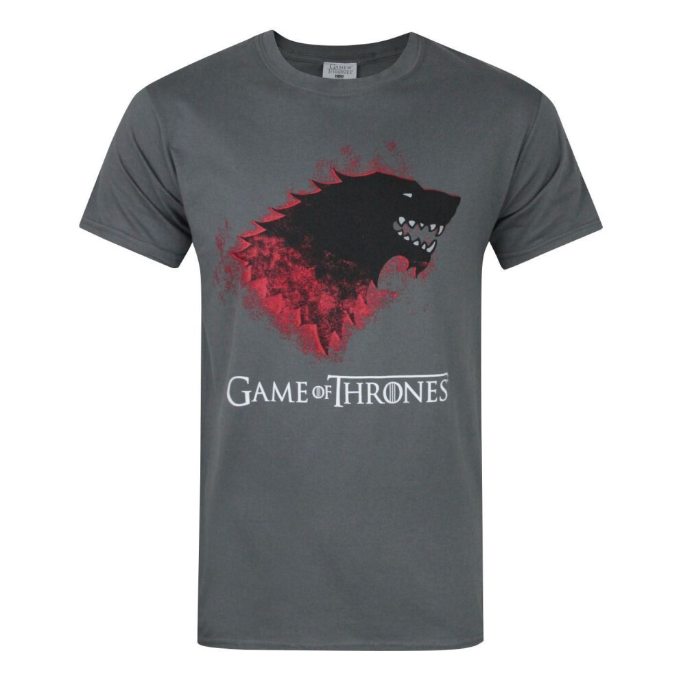 Game Of Thrones Mens Bloody Direwolf Stark T-Shirt Multicoloured