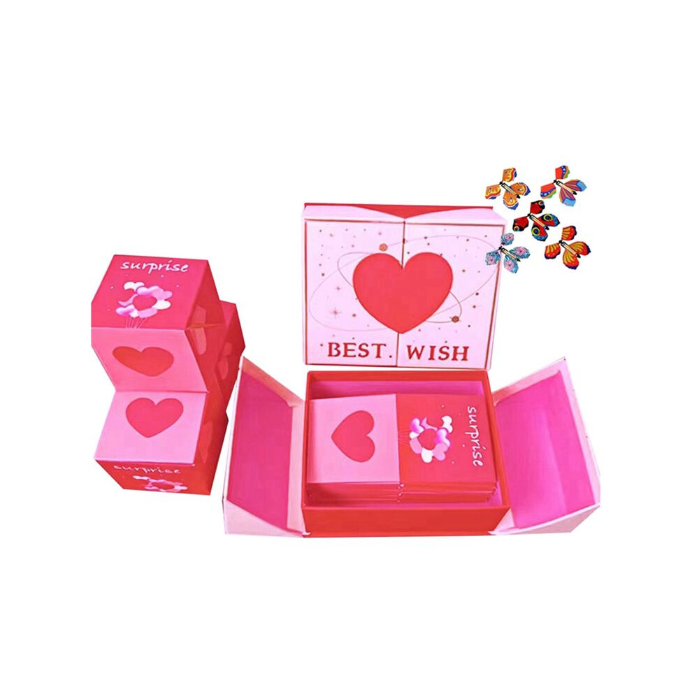Saudism Fashion Surprise Gift Box Set Personalized Gift Bag Birthday Gift Valentine's Day Gift Bouncing Red Envelope B