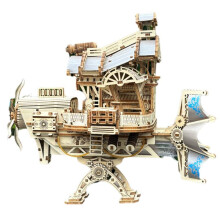 Ruimteschip Steampunk Mechanische Puzzel Knutselset, Driedimensionale Puzzel DIY Montage