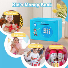 Tirelire pour Enfants, Tirelire avec Mot de Passe et Empreintes Digitales, Tirelire avec Distributeur Automatique de Billets, Cadeau D'Anniversaire,