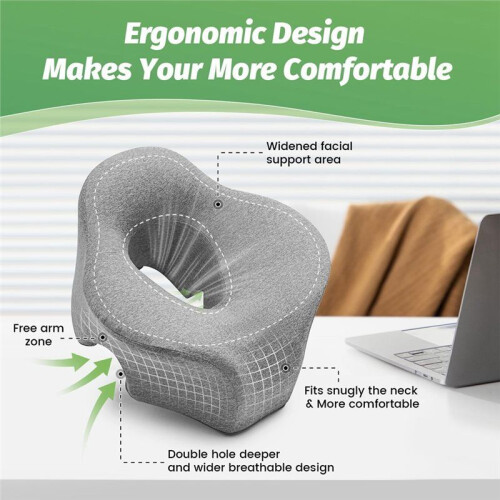 Oreiller de Massage pour Lit, Appui-Tête, Double Orifice D'Évacuation, Mousse à Mémoire de Forme, pour Table de Massage. 2
