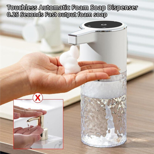 Automatic Foaming Soap Dispenser, 13 OZ Wall Mount Touchless Motion Sensor Foam Hand Dish Soap Dispenser