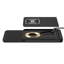 Alfombrilla de Carga Inalámbrica para Teléfono, Cargador de Coche con Protección Contra Sobretensiones, Cargador Inalámbrico Rápido Inteligente