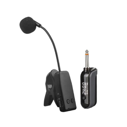 Microfone Sem Fio 2.4G  com Display Digital Conecte e Use para Performance em Palco Erhu Flauta Saxofone Violino