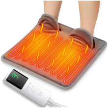 9-Gear Electric Foot Heating Pad Portable Winter Soft Plush Washable Foot Warmer 4 Timer Heater Foot Warming Mat UK Plug