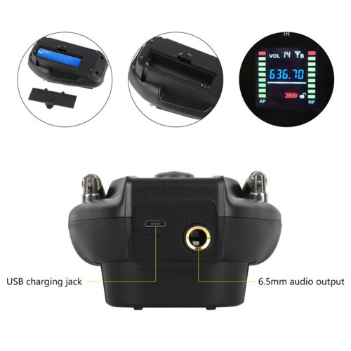 Microfono Wireless UHF True Diversity per Sassofono, per Tromba, Trombone, per Spettacoli Professionali Sul Palco. 1