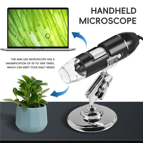 3 in 1 USB Digital Microscope, Endoscopic Camera, Adjustable Magnification with PC Bracket, 1600X 1