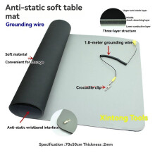 Tapis Antistatique ESD 700 X 500 X 2 mm + Fil de Terre pour Réparation D'Ordinateur Portable. Tapis Antistatique ESD pour Outil de Réparation.