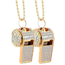 2-Pack Bling Whistle Crystal Rhinestone med Kedja, Shining Whistle med Nyckelring för Domare, Tränare, Lärare