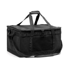 30L Cooking Utensil Organizer Multi Compartments Outdoor Camping Storage Bag Camping Utility Tote Bag for Picnic Black