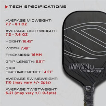 Approved Vanguard Control Invikta Elite Carbon Fiber Thermoforming Pickleball Paddle Racket