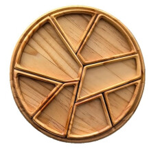 Lustiges Puzzle-Serviertablett Aus Holz - mit 8 Herausnehmbaren Fächern, Weihnachtliche Obstplatte Aus Holz für Den Couchtisch
