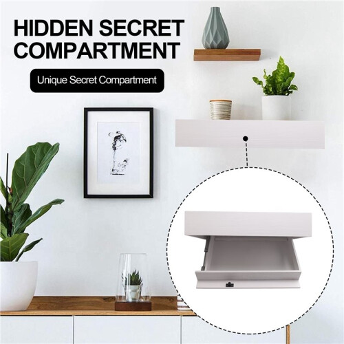 Magic Flap Wall Shelf with Hidden Secret Compartment Concealed Floating Shelf Wall-Mounted Storage Rack Hidden B 2