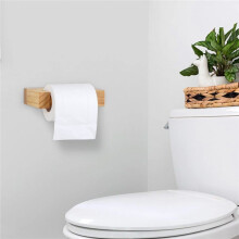Nail-Free Wooden Square Toilet Paper Holder Bathroom Accessories Hardwares Paper Towel Holder Kitchen Roll Paper Holder