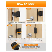for Travel Door Reinforcement Lock, Extra Stopper for Hotel, Home Apartment, Travelers Security