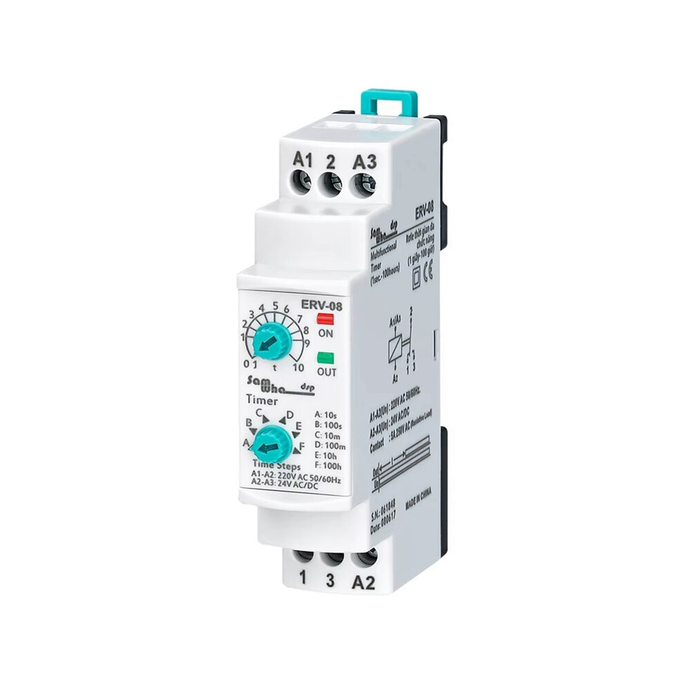 Erv-08 Delay Multifunctional Relay Electronic Adjustable (0,1Sec.-100 Hours)For All Areas Requiring Control 6032483748760