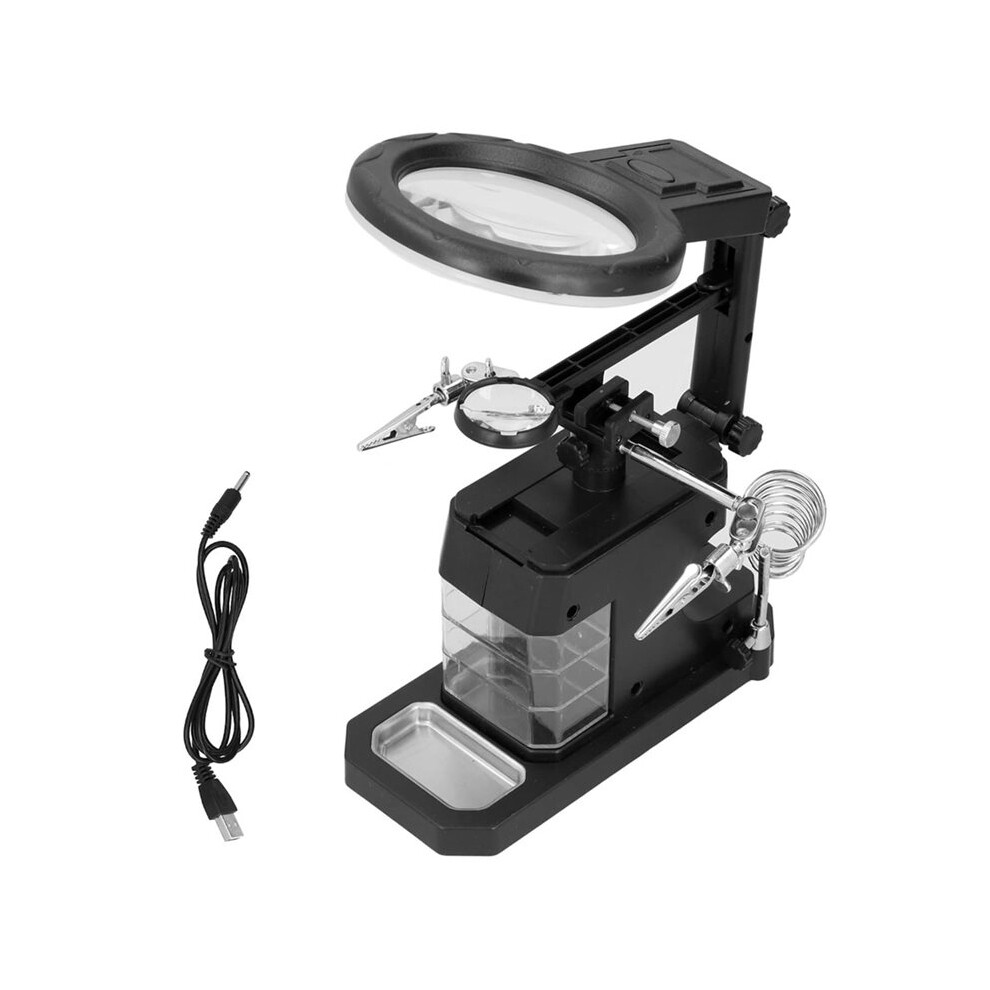 Led Helping Hands Soldering Iron Stand With 2.5X 4X 16X Magnifier With Clip Magnifier Magnifying Glass 6034198171062