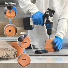 Set di Punte Diamantate, 5 Punte per Piastrelle per Ceramica, Vetro, Porcellana, Marmo, con Foratura Versatile