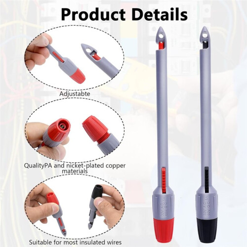 4pcs Wire Piercing Probe,Insulation Piercing Clip Set for Multimeter Voltage Testing Detect Automobile Circuit 4mm 1