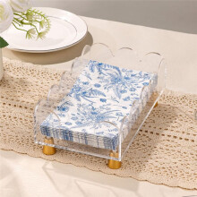 Porte-Serviettes Transparent pour Invités, Plateau pour Salle de Bain, Cuisine, Hôtel, Essuie-Mains Jetables en Papier pour Fête, Mariage