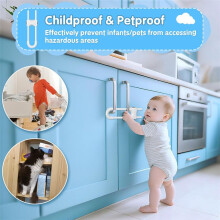 15Pcs Cabinet Locks Baby Proofing,U Shaped Adjustable Child Safety Cabinet Lock, for Knob Handle in Kitchen Bathroom