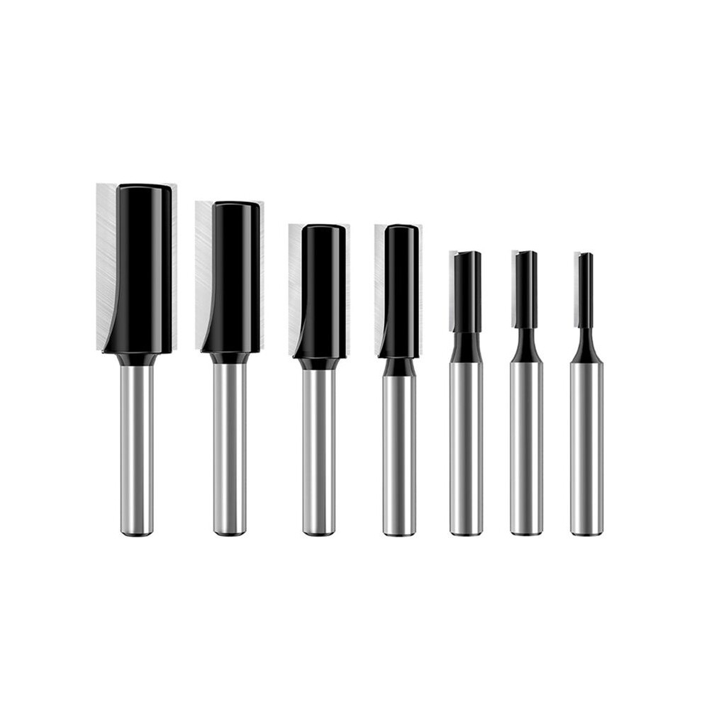 7Pc Straight Router Bit Set 1/4 Shank,Straight Bit Dado,Cut Dia 1/8In,5/32In,3/16In,1/4In,5/16In,3/8In,1/2In Router Bits 6032646147393