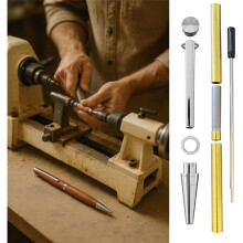 20-Pack Slimline Pen Kit - 7 mm Houtdraaipensets met Navullingen Messing Hardware en 5 Afwerkingen voor Doe-Het-Zelf Draaibankdraaien