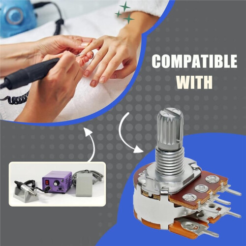 2-Pack B20K Control Board Speed Knob with Washer and Nut, Replacement Parts Compatible,Replacement Accessories 2