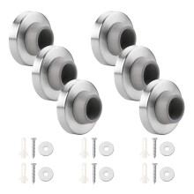 Concave Wall Door Bumper Stainless Steel Wall Protector Flush Bumper with Rubber 4pcs