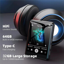 5.4 Touch Screen MP3 Player HiFi Lossless Music Built-in Speaker 32GB Support Recording E-Book