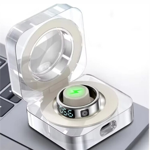 200mAh  Ring Charging Box Without Charging Cable Transparent Self-Activation Charger Box with LED Light Display 2